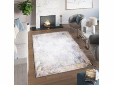 Tapiso tapis salon chambre poils courts toscana gris doré bordure design vintage 140x200 cm 29870 PRINT 1,40*2,00 TOSCANA