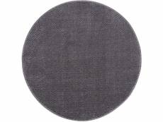 Tara - tapis rond uni gris à relief chevron 160x160cm fancy-805-grey-160x160rund