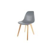 The Home Deco Factory - Chaise Scandinave Coque Grise