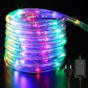 Tube Lumineux Extérieur led Guirlande Lumineuse Décoration avec 240 Lampes et Adapteur d'alimentation Multicolore 10M - Multicolore - Hengda