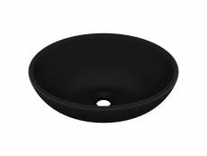 Vidaxl lavabo ovale de luxe noir mat 40x33 cm céramique