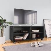 Vidaxl - Meuble tv avec roulettes Noir 90x35x35 cm Bois d'ingénierie