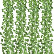 12 Plantes Lierres Artificielles Décoration pour Jardin Balcon Salon Célébration Mariage 2.4m - Vert - Swanew