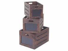 3x boîte en bois troyes, box de conservation avec