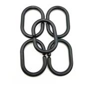 Ahlsen - Lot de 100 anneaux coulissants en plastique pour rideau de douche Noir,23.46mm - black