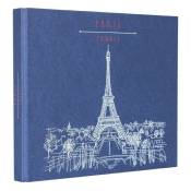 Album Photo 120 photos – Album Photo Traditionnel Voyage – Album Photo Bleu de 60 Pages blanches– Album Photo Escapade à Paris – Fabriqué en France