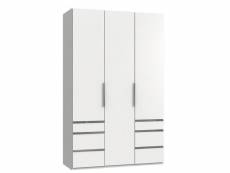 Armoire de rangement lisbeth 3 portes 6 tiroirs blanc 150 x 236 cm hauteur 20100892002