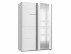 Armoire placard meuble de rangement coloris blanc - longueur 135 x hauteur 200 x profondeur 64 cm