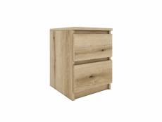 Aster - table de chavet style scandinave- 30x30x40 cm - chevet 2 tiroirs - meuble de chambre - chêne