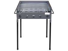 Barbecue double hauteur en zinc coloris gris - 51 x