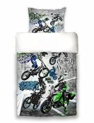 beties Parure de lit réversible motif graffiti motocross