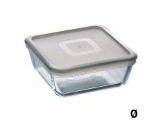 Boîte à lunch hermétique pyrex c&f transparent verre borosilicaté 2 l - 19 x 19 cm