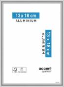 Cadre photo aluminium argent brillant Accent 13 x 18 cm