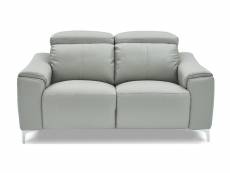 Canapé relaxation électrique 2 places en cuir bianca - gris clair