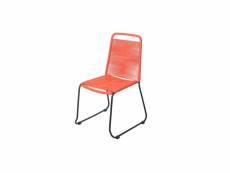 Chaise en corde rouge-acier noir - wetar - l 53 x l 53 x h 88 cm - neuf