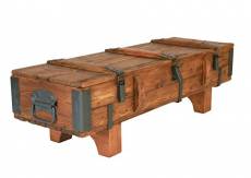 Coffre de Voyage en bois ancien Table Basse de Campagne