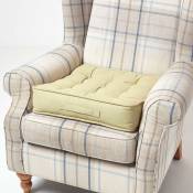 Coussin d'assise rehausseur en coton Vert sauge, 50 x 50 x 10 cm - Vert Sauge - Homescapes