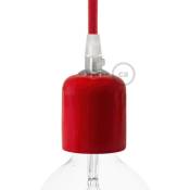 Creative Cables - Kit douille E27 en céramique Rouge