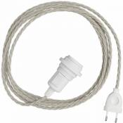 Creative Cables - Snake Twisted poiur abat-jour -Lampe plug-in avec câble textile tressé 3 Mètres - TN01 - TN01