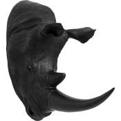 Déco murale tête de rhinocéros en polyrésine noire