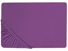 Drap-housse en coton 160 x 200 cm violet janbu 362880