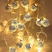 Ersandy - lampe marocaine ,guirlande lumineuse led,décoration de Noël,guirlande lumineuse interieur, 3 mètres 20 led blanc chaud decoration orientale