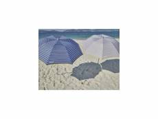 Ezpeleta parasol de plage spécial moto ou vélo - ø 170 cm - rayé bleu socle non inclus FCY8414376770993