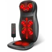 Gojoy - Coussin de massage, fonction chauffante, fonction lumière rouge, massage du cou, convient pour toutes les chaises avec télécommande 70 w