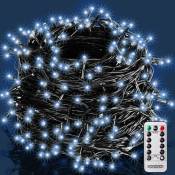 Guirlande lumineuse 200/400/600 led avec télécommande minuteur décoration de Noël illumination éclairage fêtes 40m kaltweiß - schwarzes Kabel (de)