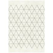 Hellocarpet - Tapis scandinave graphique à courtes mèches Froid Crème 160x230 - Crème