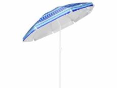 Hi parasol de plage 200 cm bleu à rayures 200 cm