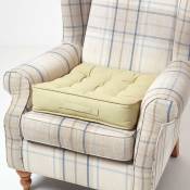 Homescapes - Coussin d'assise rehausseur en coton Vert