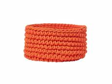 Homescapes petit panier rond tressé en tricot orange