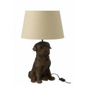 Jolipa - Lampe chien en résine marron 52x31x36 cm - Marron