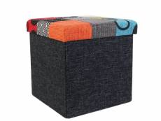 Kerava - pouf-coffre pliable motif patchwork