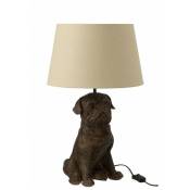 Lampe chien en résine marron 52x31x36 cm - Marron