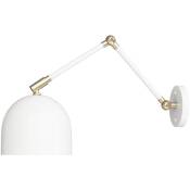 Lampe de Bureau - Applique Murale - Lodf Blanc - Laiton, Métal - Blanc
