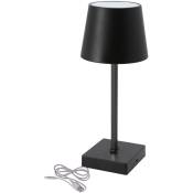 Lampe de table led rechargeable Touch - env. 26x10 cm - blanc chaud / usb - noir