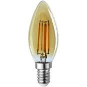 Lampesecoenergie - Ampoule Led Flamme Filament Doré 4 watt (éq. 42 Watt) Culot E14