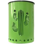 Lanterne solaire jeu de lumière cactus Vert Métal H13cm - Vert