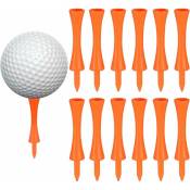 Linghhang - 100 Pcs 70mm Tee Golf Plastique Orange, Durables Tees de Golf Château, pour Driver Golf, Tapis Golf et Balles de Golf Plastique - orange
