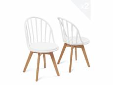 Lot de 2 chaises scandinaves bistrot avec coussin BOLD (blanc) 385