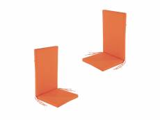 Lot de 2 coussins pour fauteuil inclinable d'extérieur standard orange,48x114x5 cm K31912199