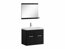 Meuble de salle de bain de montreal 02 60 cm lavabo noir mat - armoire de rangement meuble lavabo evier meubles