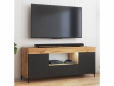 Meuble tv avec led - gusto - 137 cm - lancaster / noir