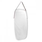 Miroir à suspendre en verre et bambou blanc 74x43cm