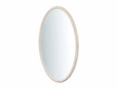 Miroir, long miroir mural ovale, à accrocher au mur, horizontal et vertical, shabby chic, salle de bain, chambre, cadre finition blanc antique, grand,