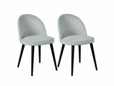 Molly - lot de 2 chaises tissu gris piètement bois massif