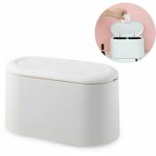 Mowze - Poubelle de table avec couvercle, mini poubelle, poubelle de table, poubelle cosmétique de salle de bain, poubelle de table pour toilette de