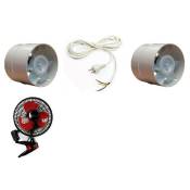 Pack - Mini Kit ventilation intra 125 mm extra 150mm et ventilo pince